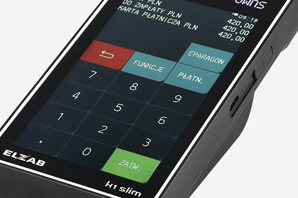 Kasa fiskalna Elzab K1 Slim Online - Do 5 000 pozycji PLU w bazie towarowej